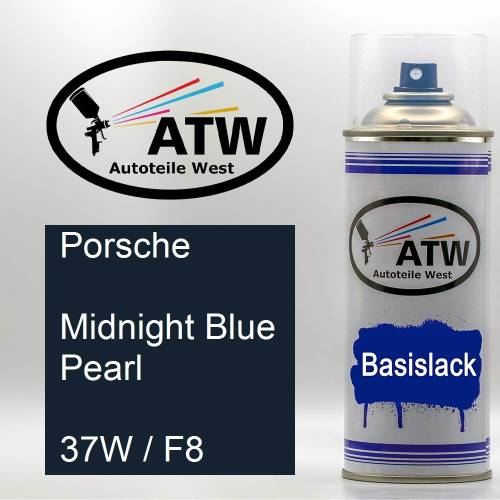 Porsche, Midnight Blue Pearl, 37W / F8: 400ml Sprühdose, von ATW Autoteile West.